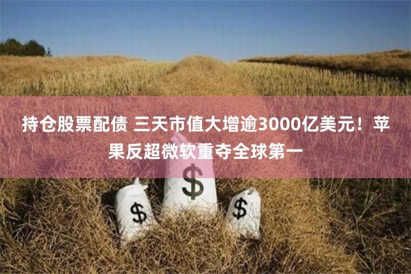 持仓股票配债 三天市值大增逾3000亿美元！苹果反超微软重夺全球第一